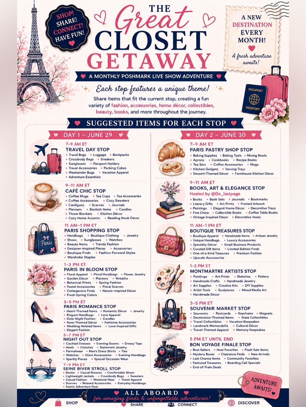 The Great Closet Getaway Monthly Share Show Train Flyer - Picture 3 of 3